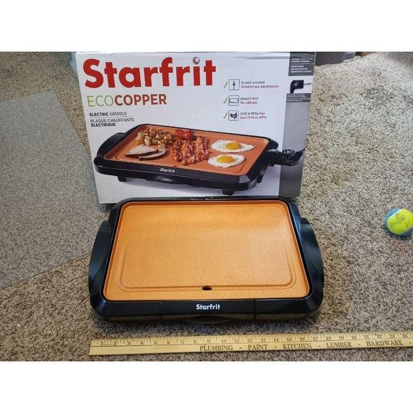 Starfrit Kitchen Copper Non Stick Ceramic Coating Electric Griddle Temp Control Starfrit 6